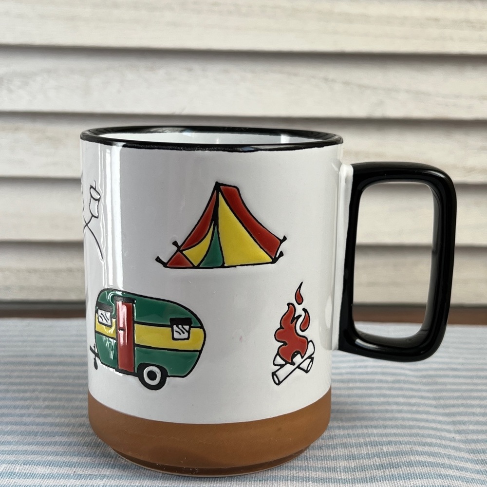 Amici Home Small Batch Coffee Mug Happy Camper RV Camping Mug Cup